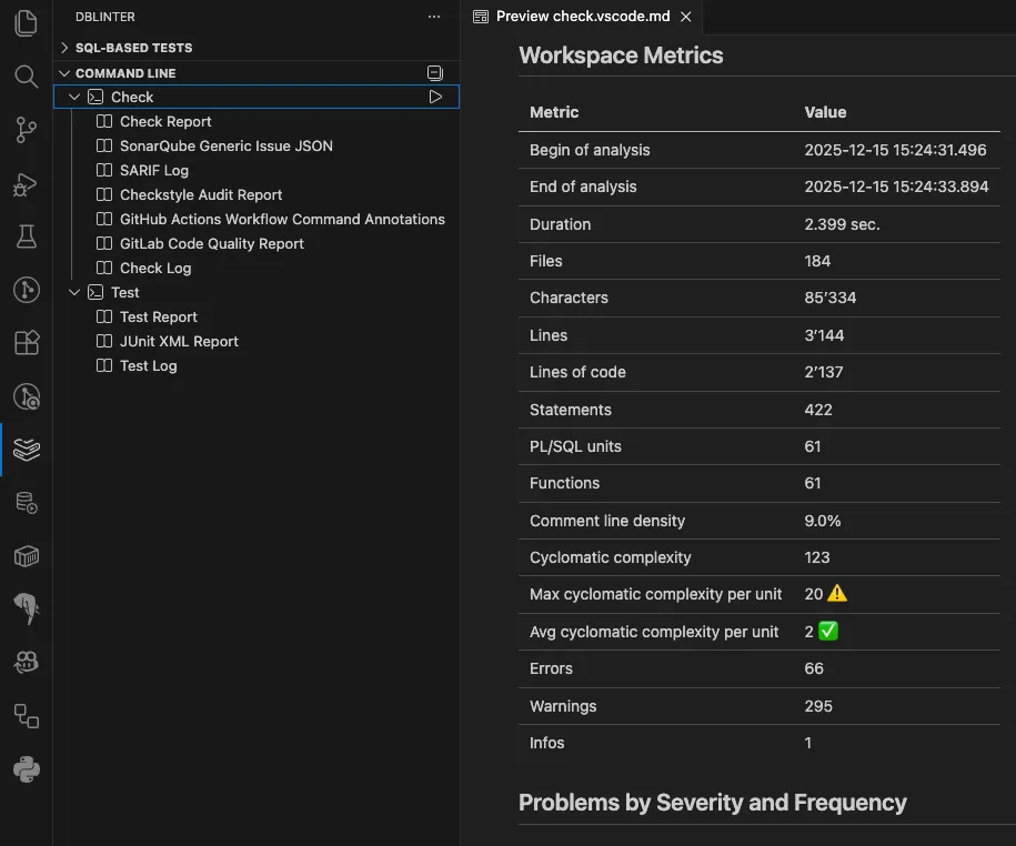 Connection Settings in VS Code