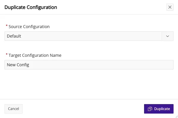 Duplicate Configuration