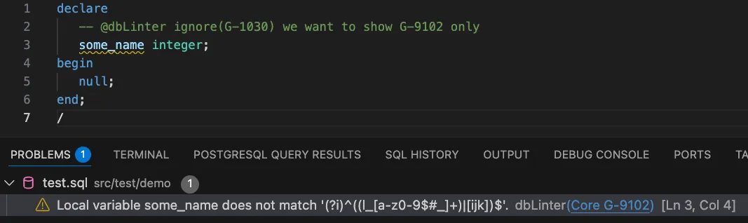 PL/SQL block with a G-9102 problem