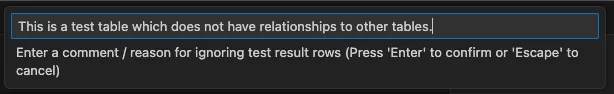 Ignore Test Result Reason